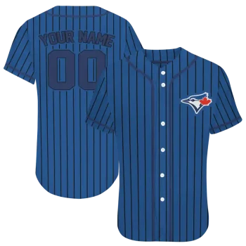customized toronto blue jays stripe pattern blue jersey best selling
