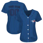 customized toronto blue jays stripe pattern blue jersey best selling