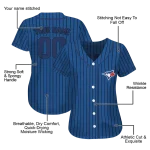 customized toronto blue jays stripe pattern blue jersey best selling