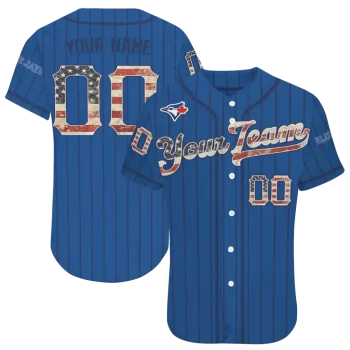 customized toronto blue jays vertical stripes blue jersey best selling