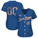 customized toronto blue jays vertical stripes blue jersey best selling