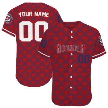 customized washington nationals chevron interlock red jersey best selling