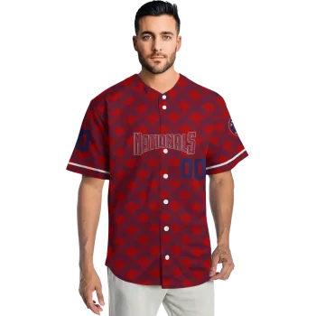 customized washington nationals chevron interlock red jersey fashion forward