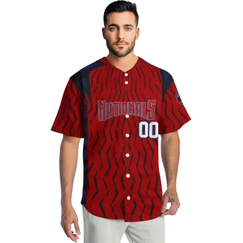 customized washington nationals chevron rhythm red jersey fashion forward