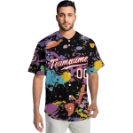 customized washington nationals paint splatter black jersey best selling