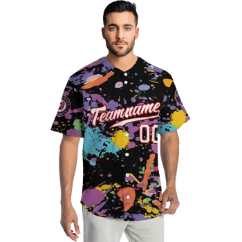 customized washington nationals paint splatter black jersey fashion forward