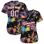 customized washington nationals paint splatter black jersey best selling