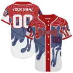 customized washington nationals pattern drip red white jersey best selling