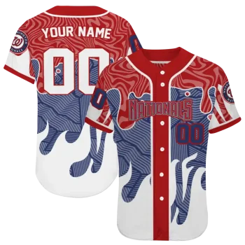 customized washington nationals pattern drip red white jersey best selling