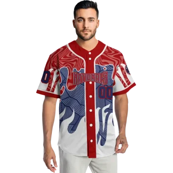 customized washington nationals pattern drip red white jersey fashion forward