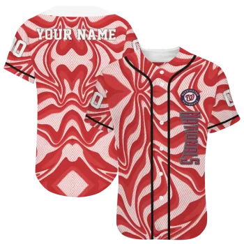 customized washington nationals psychedelic curves red jersey best selling