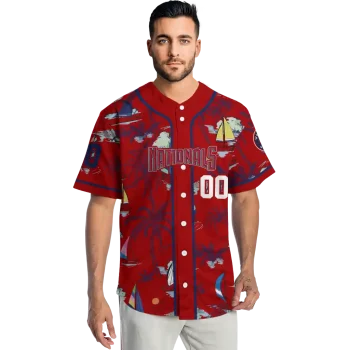 customized washington nationals sailboat island red jersey fashion forward