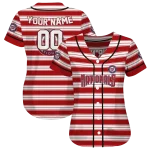 customized washington nationals stripe layers red white jersey best selling
