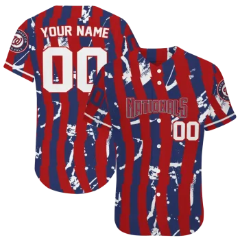 customized washington nationals stripe paint red jersey best selling
