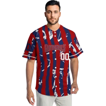customized washington nationals stripe paint red jersey fashion forward