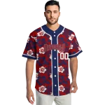 customized washington nationals tropical hibiscus blue jersey best selling