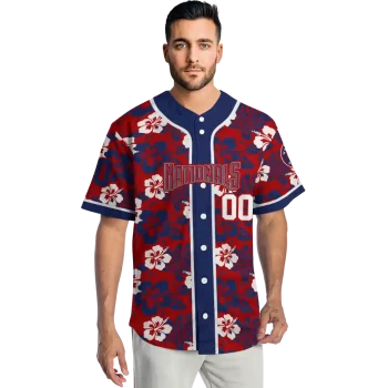 customized washington nationals tropical hibiscus blue jersey fashion forward