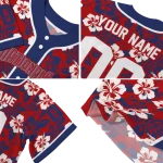 customized washington nationals tropical hibiscus blue jersey best selling
