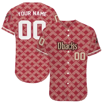 personalized arizona diamondbacks chevron interlock red jersey best selling