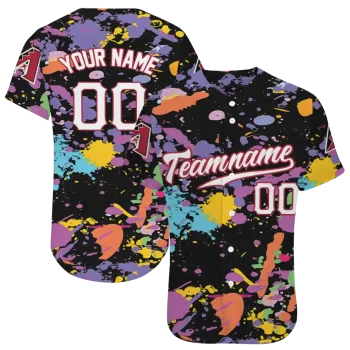 personalized arizona diamondbacks paint splatter black jersey best selling