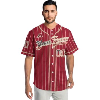 personalized arizona diamondbacks vertical stripes red jersey fashion forward