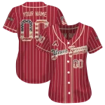 personalized arizona diamondbacks vertical stripes red jersey best selling
