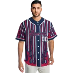 personalized atlanta braves blazing stripes navy jersey best selling