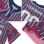 personalized atlanta braves blazing stripes navy jersey best selling