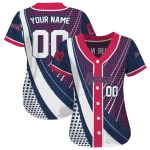 personalized atlanta braves curved stripes navy white jersey best selling