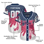 personalized atlanta braves pattern drip navy white jersey best selling