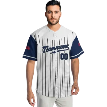personalized atlanta braves pinstripe navy white jersey fashion forward