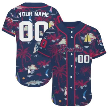 personalized atlanta braves sailboat island navy jersey best selling