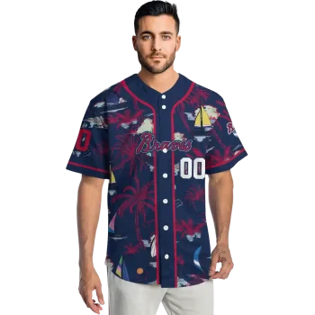 personalized atlanta braves sailboat island navy jersey fashion forward