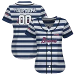 personalized atlanta braves stripe layers navy white jersey best selling