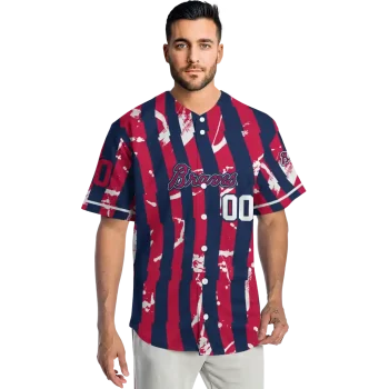 personalized atlanta braves stripe paint navy jersey fashion forward