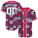 personalized atlanta braves tropical hibiscus red jersey best selling