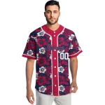 personalized atlanta braves tropical hibiscus red jersey best selling