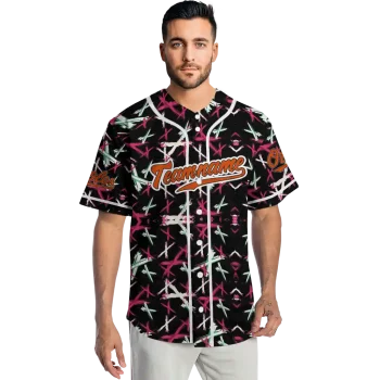 personalized baltimore orioles abstract x black jersey fashion forward