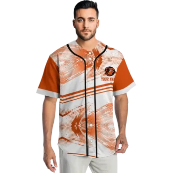 personalized baltimore orioles arrow fade orange white jersey fashion forward