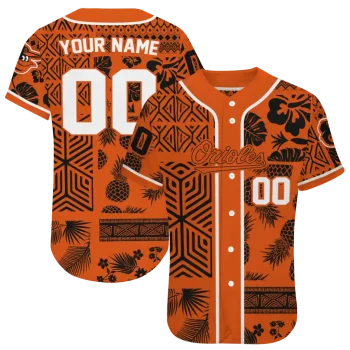 personalized baltimore orioles pineapple palm geo orange jersey best selling
