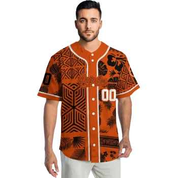 personalized baltimore orioles pineapple palm geo orange jersey fashion forward