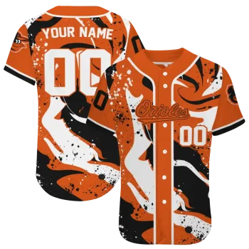 personalized baltimore orioles splash swirl orange jersey best selling