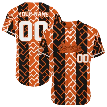 personalized baltimore orioles squares grid orange jersey best selling