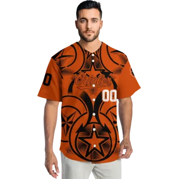 personalized baltimore orioles star circle orange jersey fashion forward