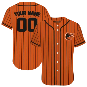 personalized baltimore orioles stripe pattern orange jersey best selling