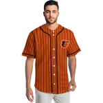 personalized baltimore orioles stripe pattern orange jersey best selling