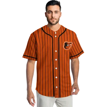 personalized baltimore orioles stripe pattern orange jersey fashion forward