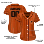personalized baltimore orioles stripe pattern orange jersey best selling
