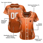 personalized baltimore orioles wavy flow orange jersey best selling