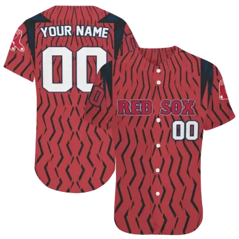 personalized boston red sox chevron rhythm red jersey best selling